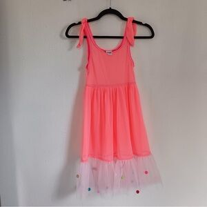 Pink Sleeveless Dress with Tulle Skirt